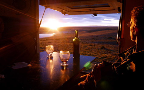 Expedition camping view argentinian pampa