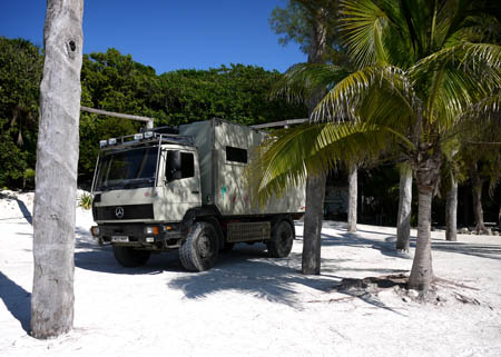 White sandy beach Mexico camping